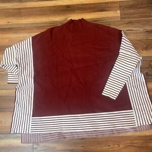 Striped Burgundy and White Sweater